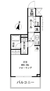 パークリュクス清澄白河【6階】の間取り