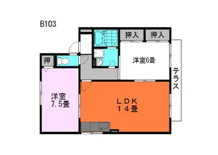 チッチとポッポB【1階】の間取り