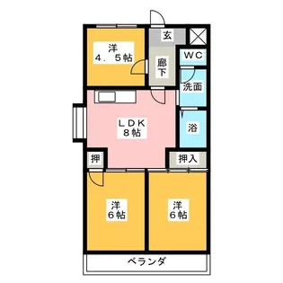 スカイハイツ瀬古【6階】の間取り