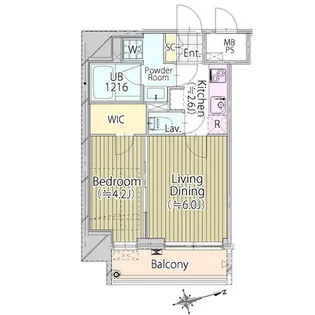 パークフロント新宿【4階】の間取り