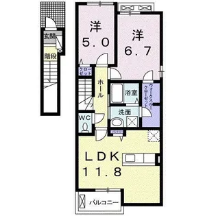 アモーレ周布 III【2階】の間取り