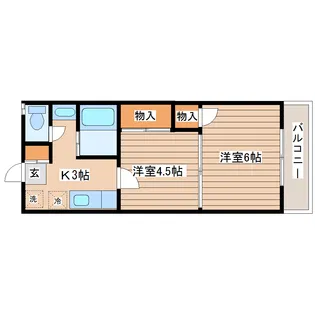 南仙台ハイツJ棟【1階】の間取り