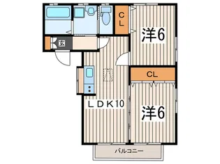 ハイツオクツ II【2階】の間取り