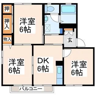 ラビアンローズB【2階】の間取り