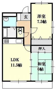 岡山県岡山市南区福富中1【アパート】の間取り
