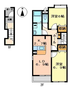 グローリーII A棟【2階】の間取り
