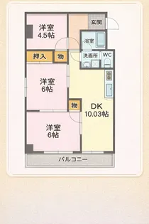 とどろきハイツ【1階】の間取り