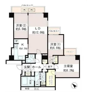 小石川パークタワー【7階】の間取り