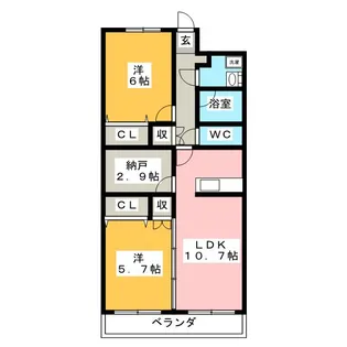 リバーサイド富士【1階】の間取り