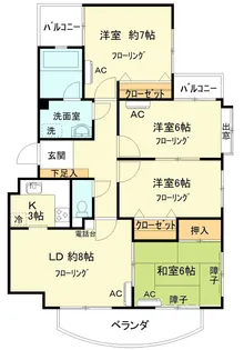アクトピアガーデン山【3階】の間取り
