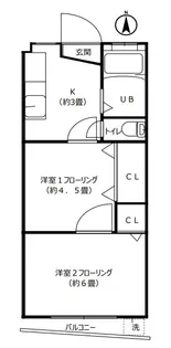 五宿ハイツ【3階】の間取り