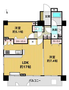 マートルコート恵比寿南II【3階】の間取り