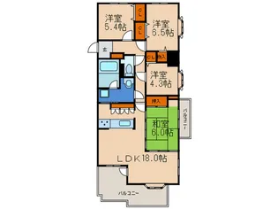 香椎浜ハイツフレックス2棟501号【5階】の間取り