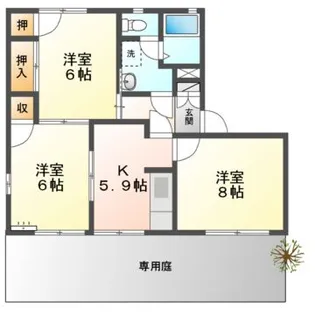 メイプルハウス奥村【1階】の間取り