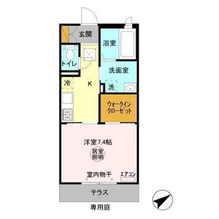 カーサリヴェール杢師A【1階】の間取り