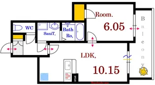 ハウスバーンフリート舟入南参番館【2階】の間取り