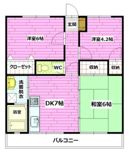ベージュ278【3階】の間取り