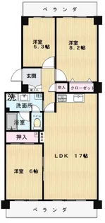 コープ野村南流山壱番街2号棟【7階】の間取り