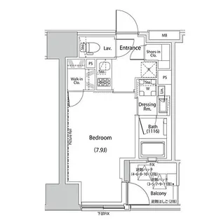 ザ・パークハビオ人形町レジデンス【6階】の間取り