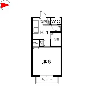 コーポドレミ作陽【1階】の間取り