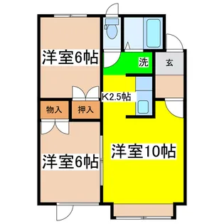 グレイヒルズC【1階】の間取り