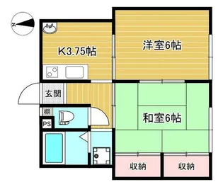 スカイヴィレッジII【1階】の間取り
