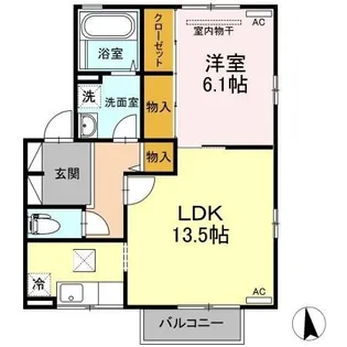 カーサ・ソニア A棟【1階】の間取り