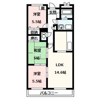 ヒルサイドガーデン千里山【1階】の間取り