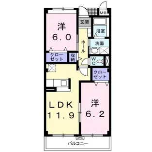 エトワール城東【1階】の間取り