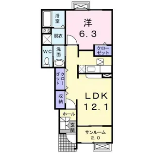 ライフ D【1階】の間取り