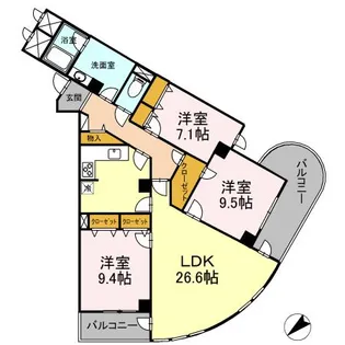 モニュメントスクウェア 弐番館【1階】の間取り