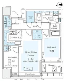 パークコート ザ・三番町ハウス【9階】の間取り
