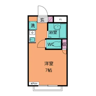 学生マンション ユノキB【1階】の間取り