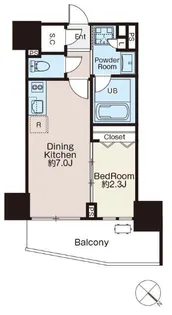 1DKの間取り画像