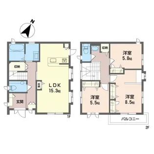 神奈川県横浜市泉区新橋町【一戸建】の間取り