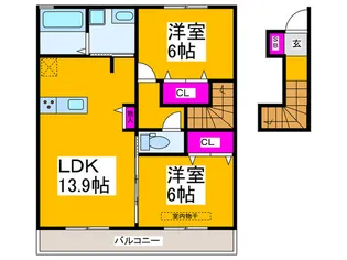 シュライクコート【2階】の間取り