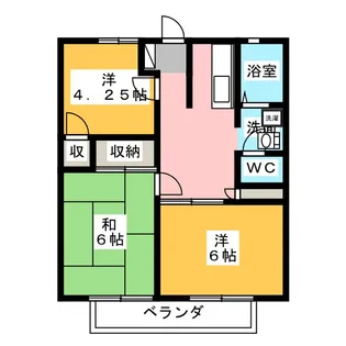 コーポサンフラワーB【2階】の間取り