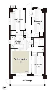 クレストフォルム湘南鵠沼【1階】の間取り