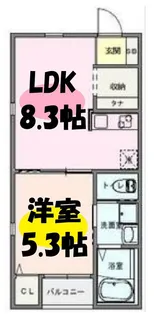埼玉県春日部市増富【アパート】の間取り