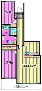 埼玉県さいたま市中央区上落合2【マンション】の間取り