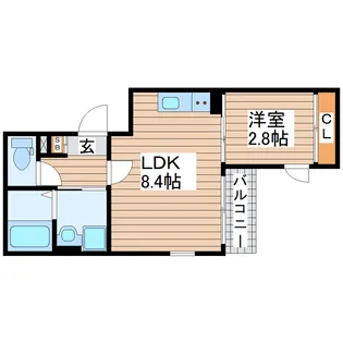仮称)二軒茶屋アパート【1階】の間取り