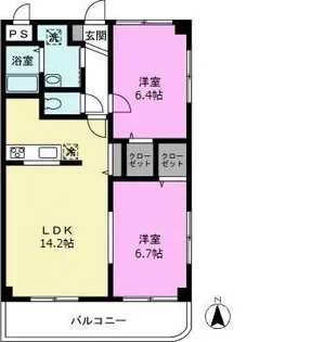 グランシュシュ【2階】の間取り