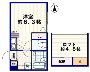 ロワゾブルーつづみ【1階】の間取り