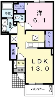 シャン・ド・フルール【1階】の間取り