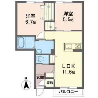 アルカンシエルIII【2階】の間取り