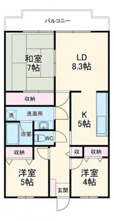 市川東レジデンス【6階】の間取り