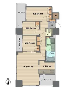 クラッシィタワー淀屋橋【23階】の間取り