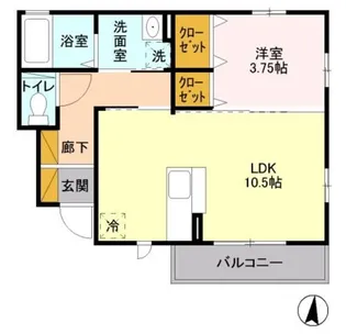 ボヌール E【1階】の間取り