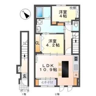 パートリア宮内【2階】の間取り