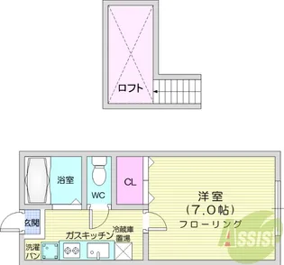 ホワイトキャッスル24番館【1階】の間取り